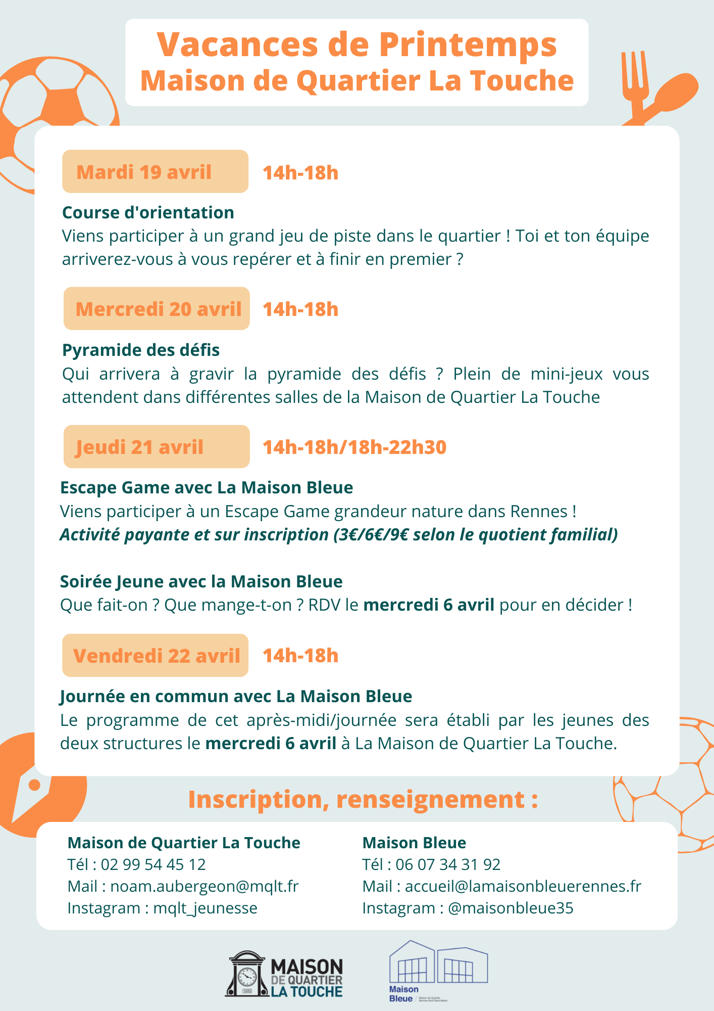 Programme jeunesse – Vacances de printemps