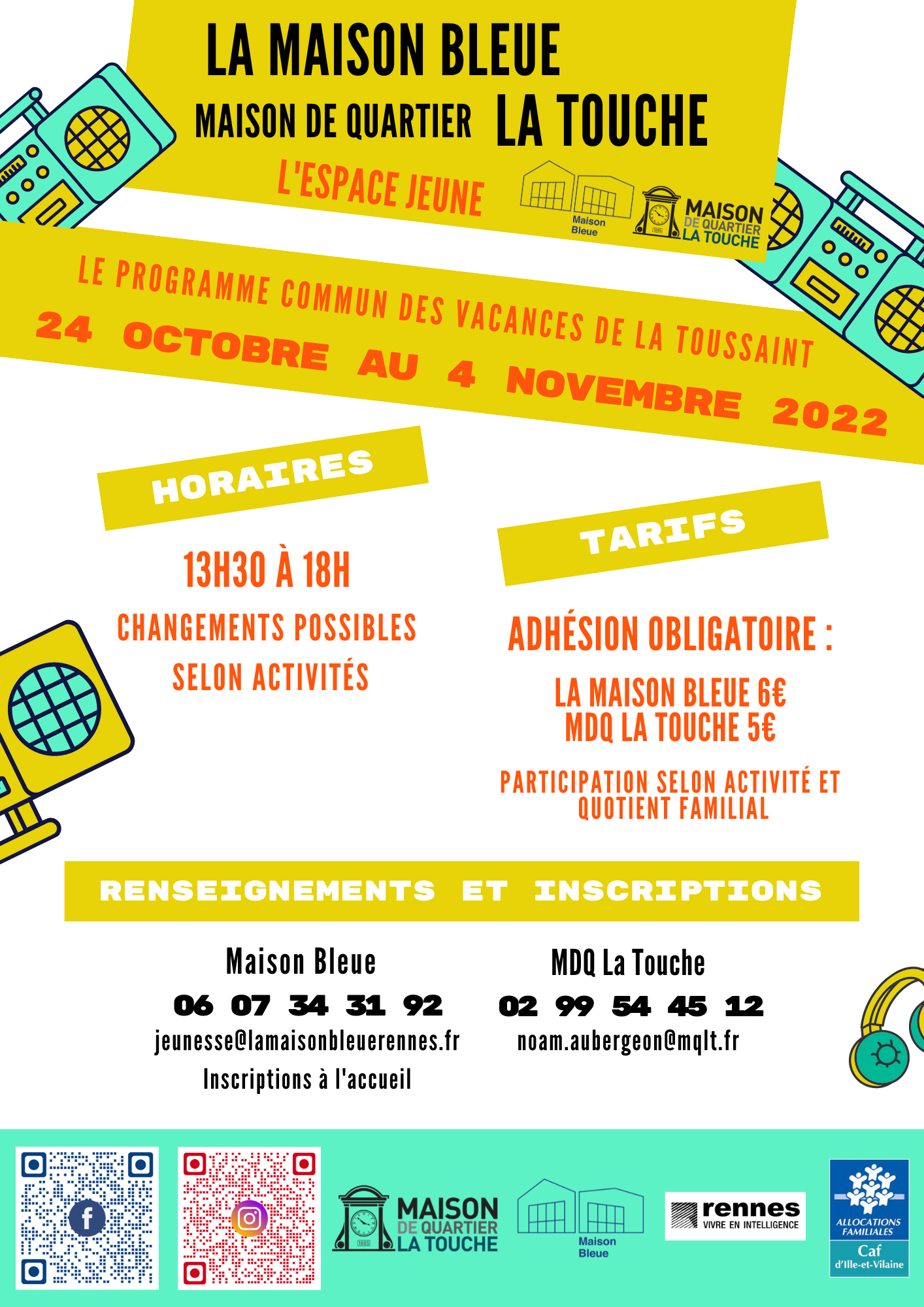 Programme jeunesse – Vacances d’automne