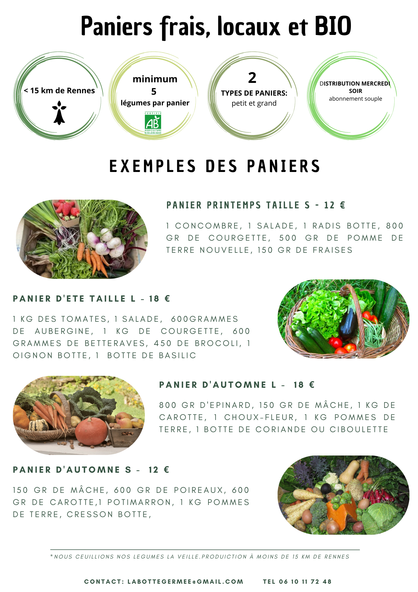 Paniers de légumes frais, bio et locaux !