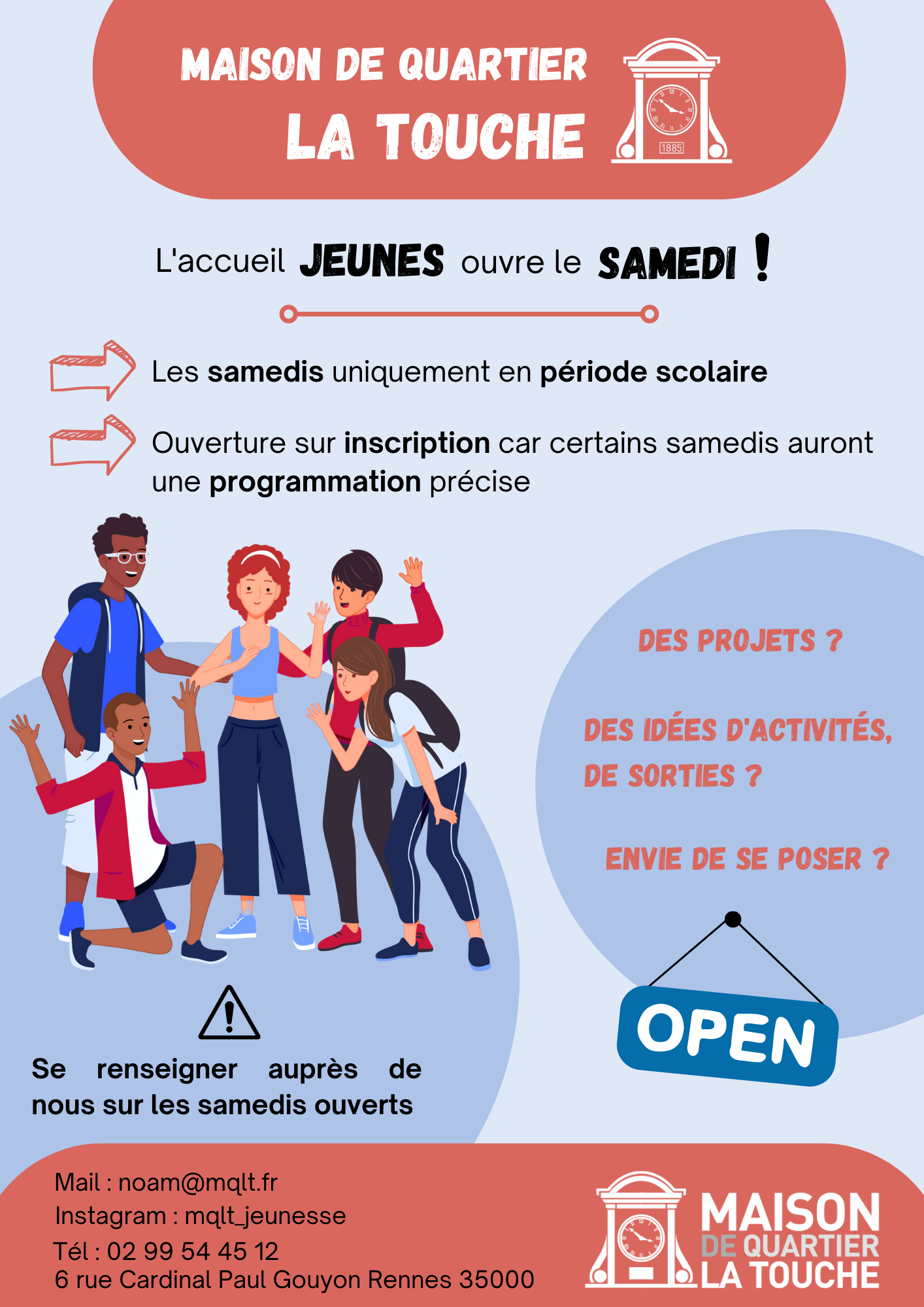 Accueil Jeunesse – Ouverture les samedis !