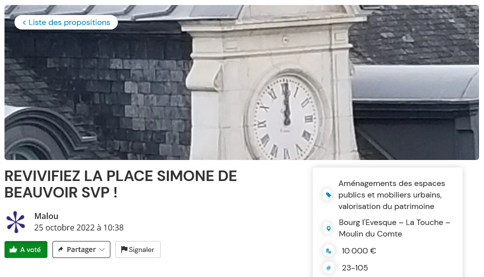 Participation citoyenne – on vote pour un projet ?