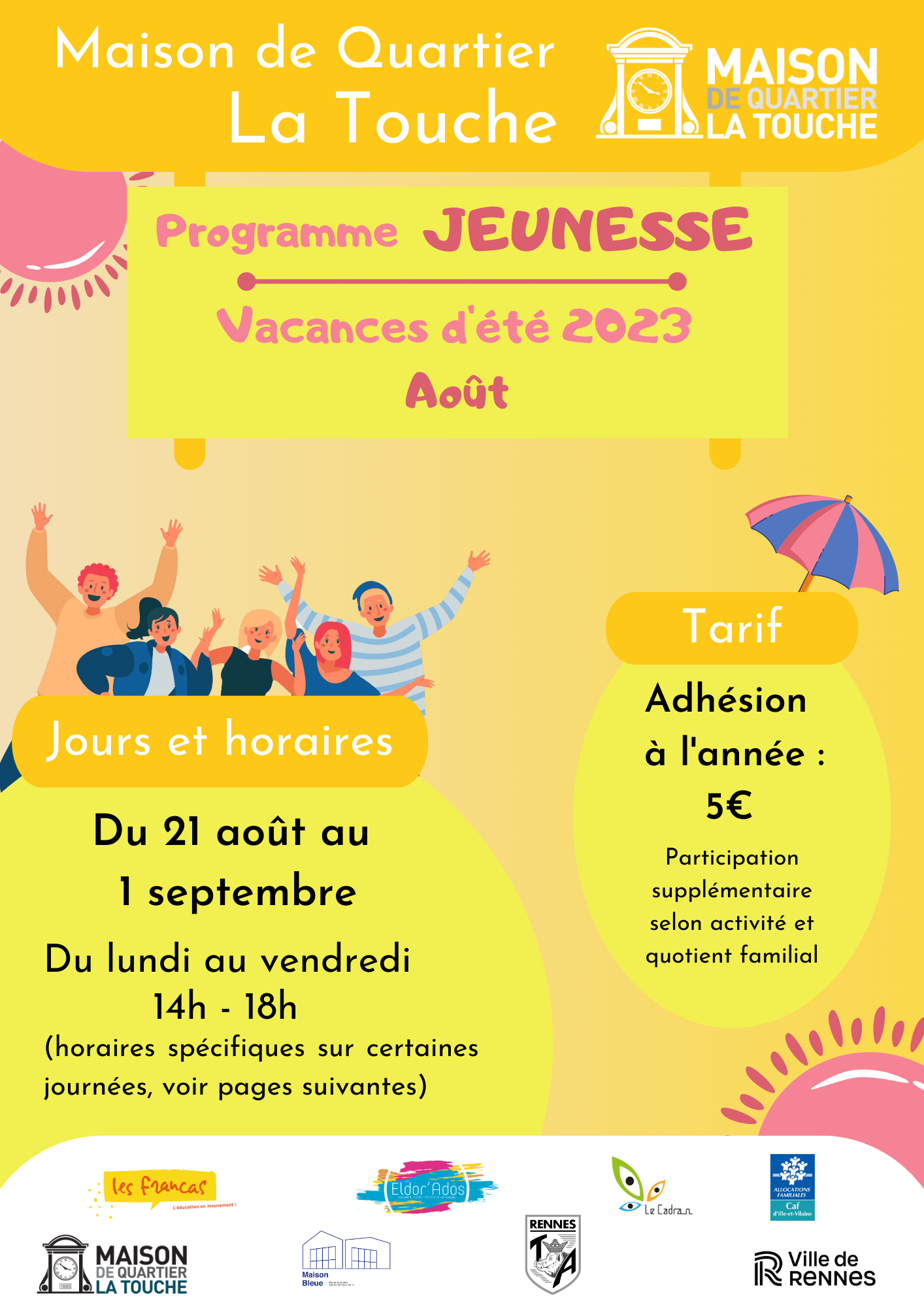 Programme Jeunesse – Été 2023 – Août
