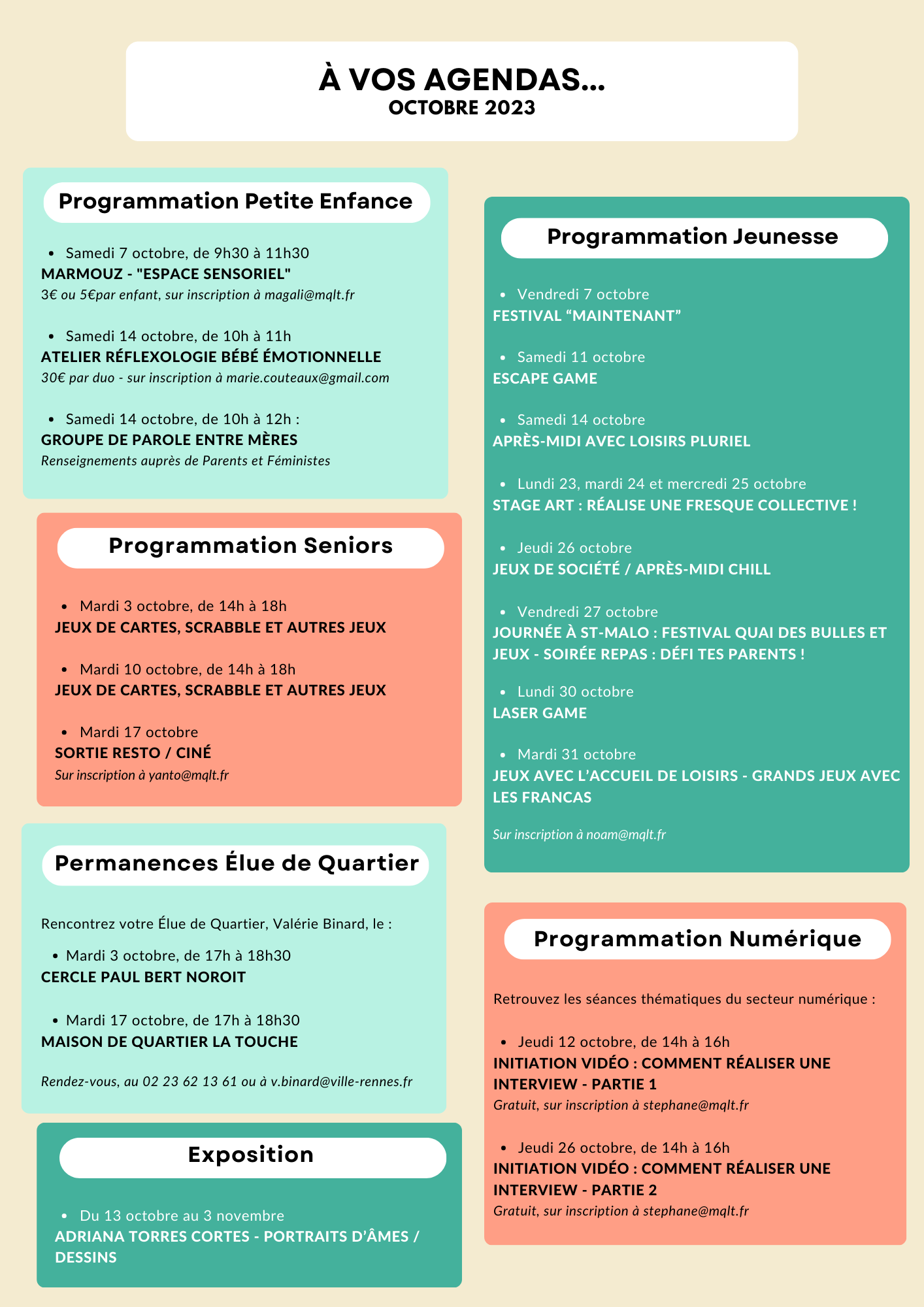 Agenda – Octobre 2023