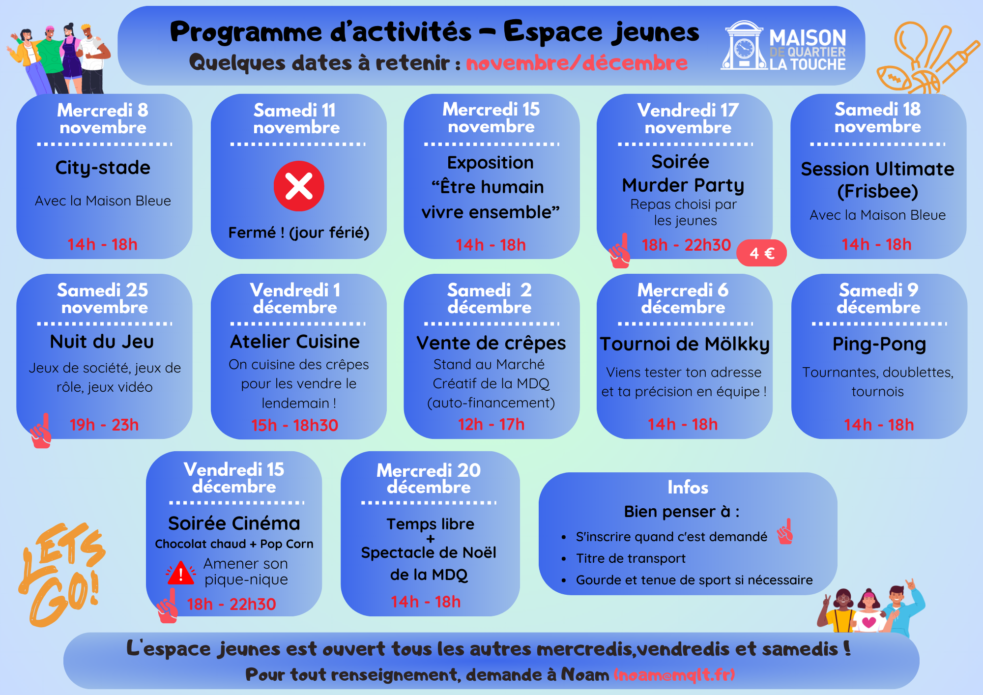 Programmation jeunesse – Novembre / Décembre