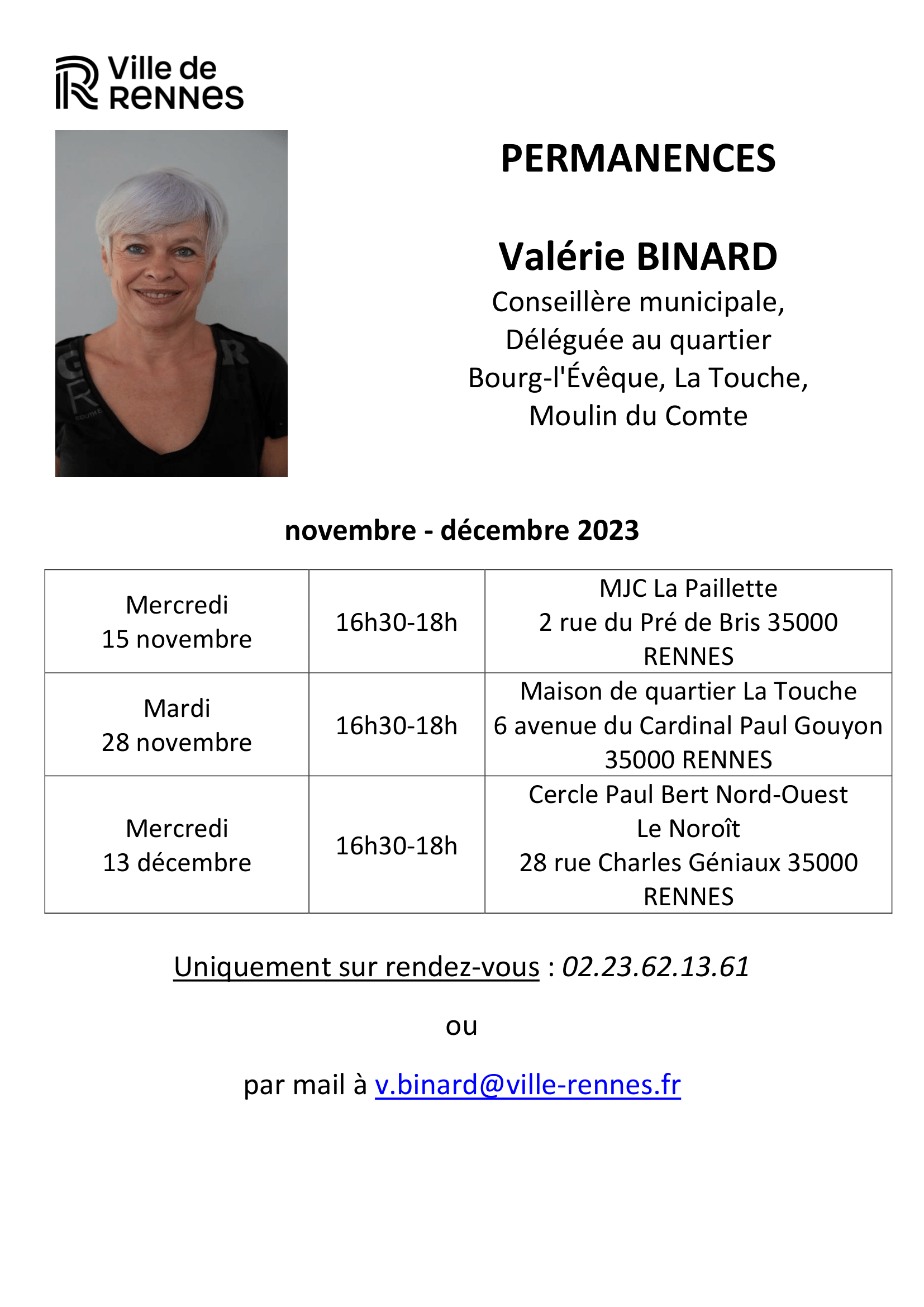 Permanences Valérie Binard