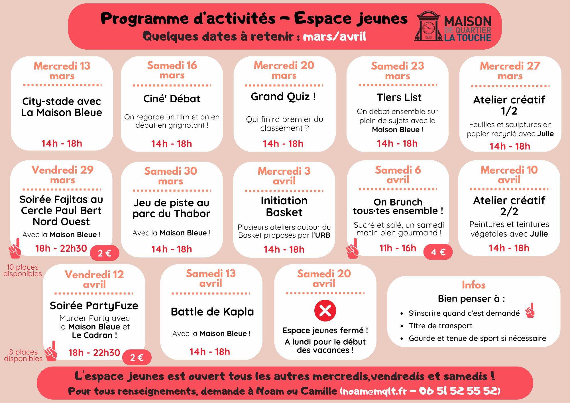 Programmation Jeunesse – Mars / Avril