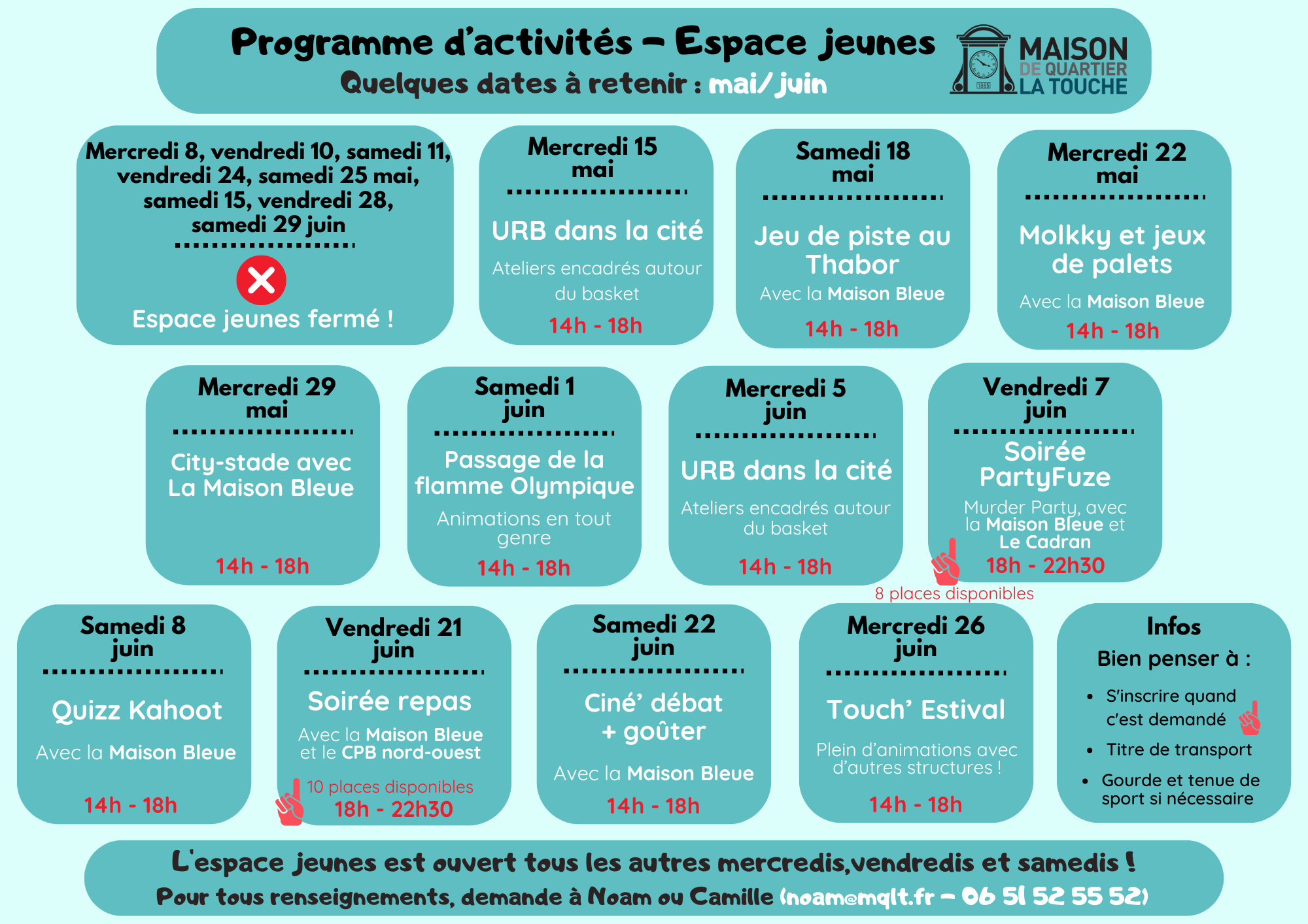 Programme d’activités – Espace Jeunes