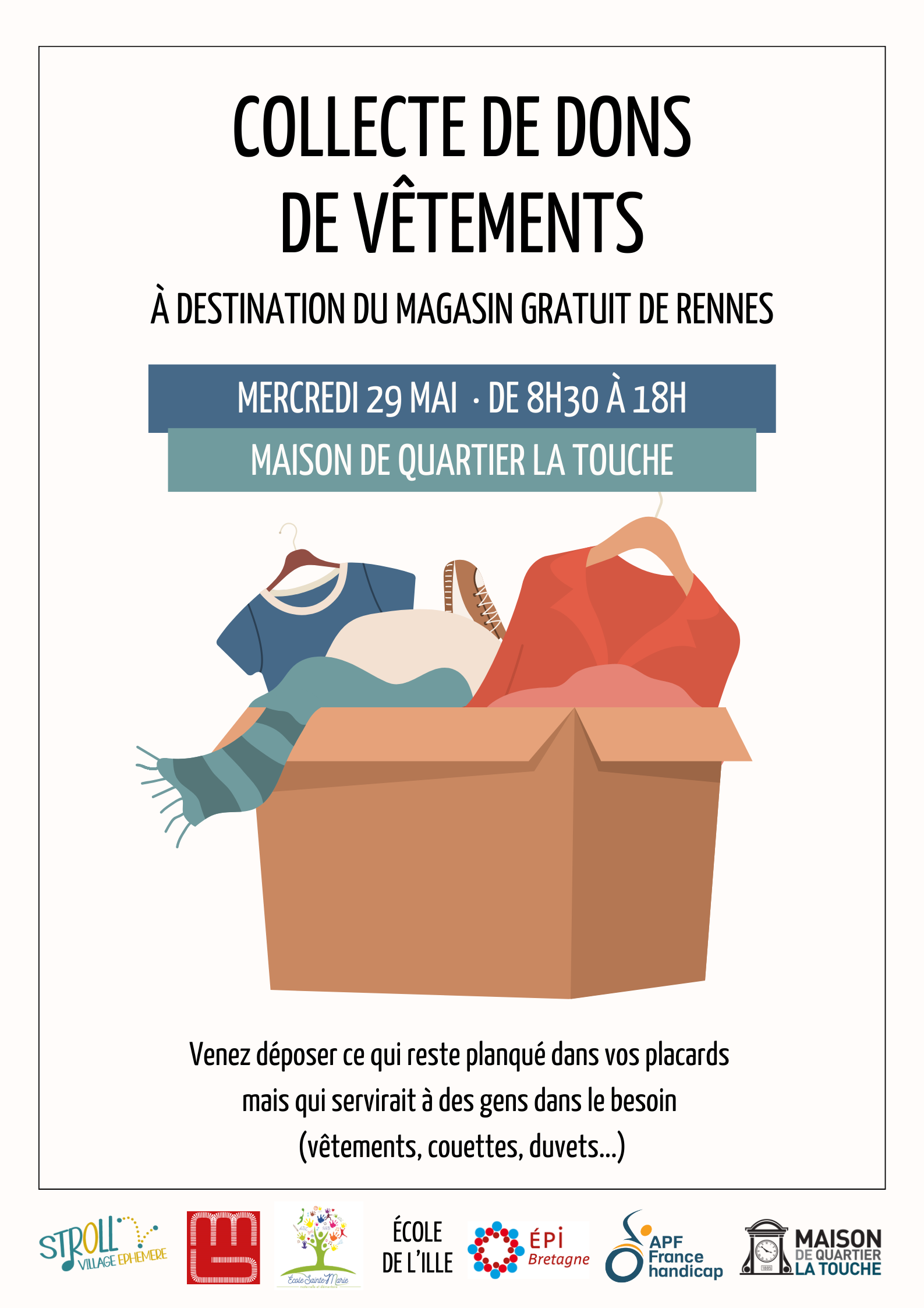 Collecte de dons de vêtements – Mercredi 29 mai