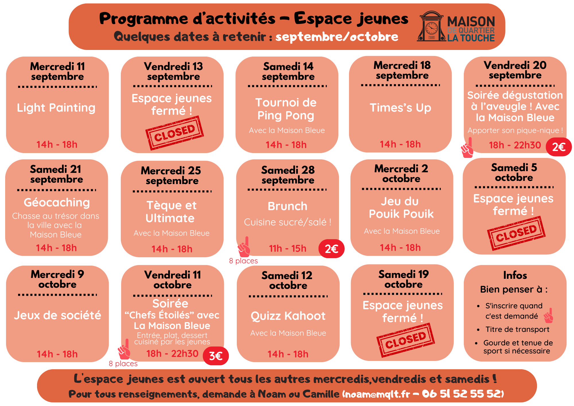 Programme d’activités – Espace jeune