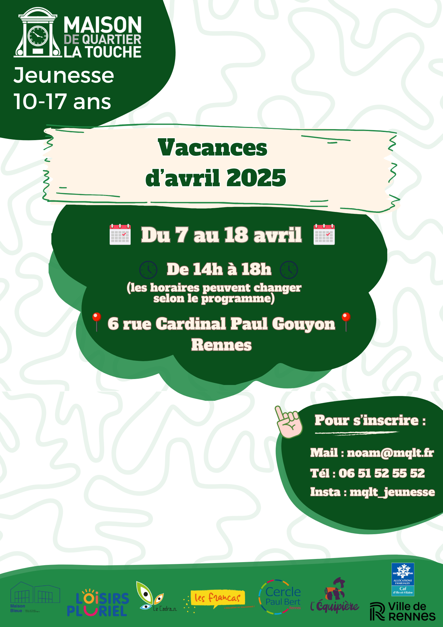 Programmation Jeunesse – Vacances d’avril ☀️