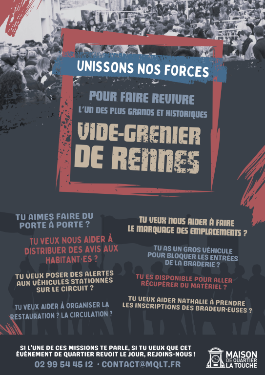 Ensemble, faisons revivre le Vide-Grenier de La Touche !