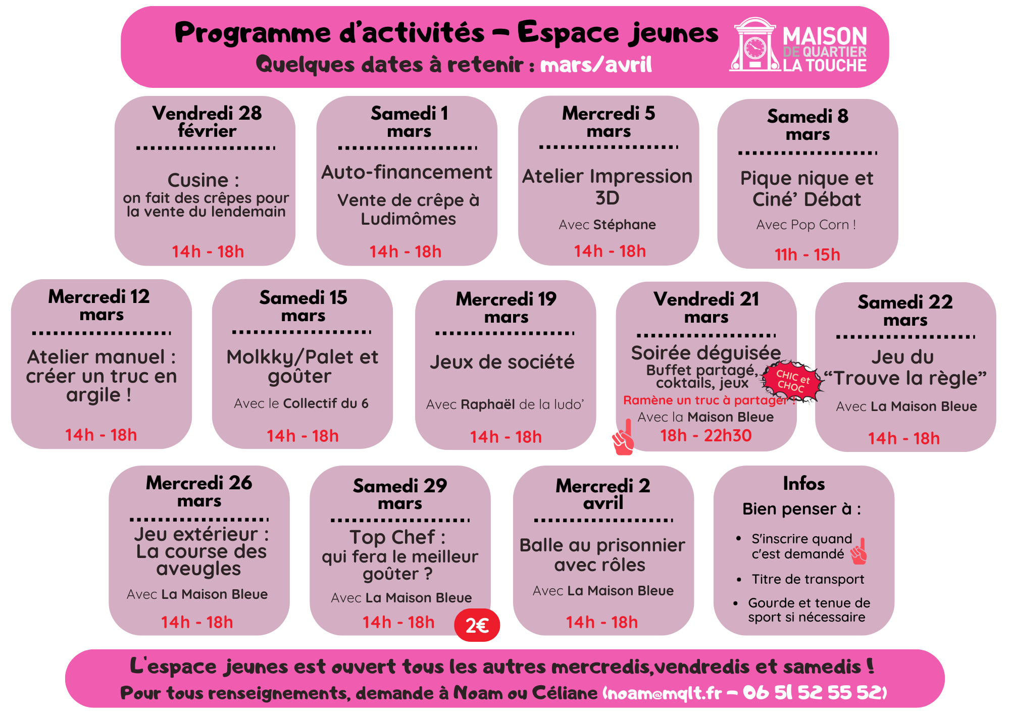 Programmation jeunesse Mars – Avril 2025